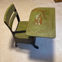 Hand painted schoolhouse desk