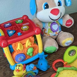 Baby Toys Bundle – Fisher-Price Deluxe Kick & Play Piano Gym + Learning Toys (0–36 Months)
