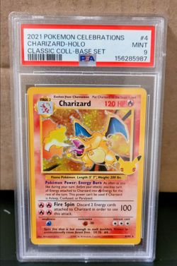 Pokemon Graded Slab 2021 Pokemon Celebrations Classic Collection #4 Charizard-Holo Classic PSA 9