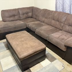 Sectional Couch With Storage Ottoman