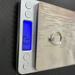 14k White Gold Real Diamond Ring