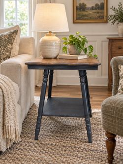 Victorian parlor square table, solid oak