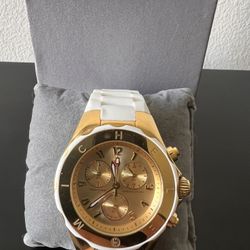 Gold and White Michele Watch