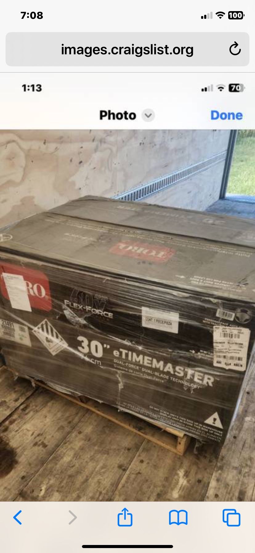 New In Box TORO TIMEMASTER 30 Inch Battery Powered Lawn Mower 2400$ New