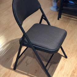 Cosco Metal Upholstered Folding Chairs, Set Of 4