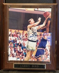 Larry Bird Signed Autographed 8x10 Photo Wood Plaque Boston Celtics NBA COA Hologram