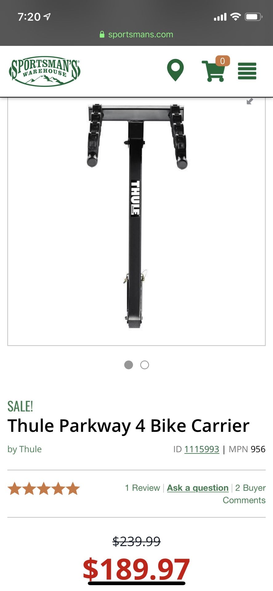 Thule Parkway 4 bike rack / carrier