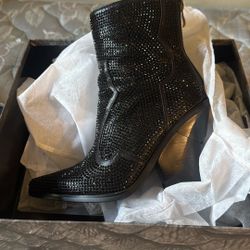 Black Azalea Wang Cowgirl Boots Used Once Black 