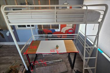 Twin loft bed and Desk