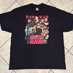 WWE WWF Raw Is War Monday Night Raw T-shirt Black Size 2XL NWOT