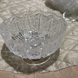 Ascii Silver Plated Glass Bowl