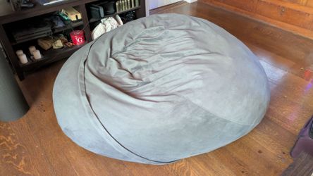 Giant gray beanbag chair