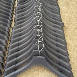 Heavy Duty Grey Hangers In Great Shape Holds Great Shape. Awesome Deal!