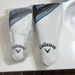 Callaway Ai Smoke White Leather Driver & 3 Wood Head Covers