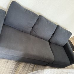 Denim blue couch