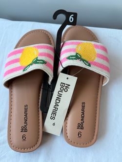 No Boundaries Beaded Slide Sandals Size 6