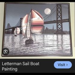 Mid-Century David letterman art sail boat 