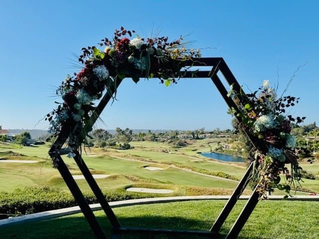 Arbor With Silk Flowers