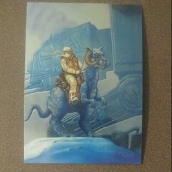 1996 Star Wars Finest Topps Tauntaun #62 Indigenous Life Forms Hoth Movie Art Collectible Vintage Trading Card Chrome Chromium