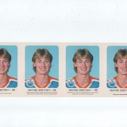 1984 WAYNE GRETZKY Edmonton Oilers Red Rooster 4 Card Uncut Sheet