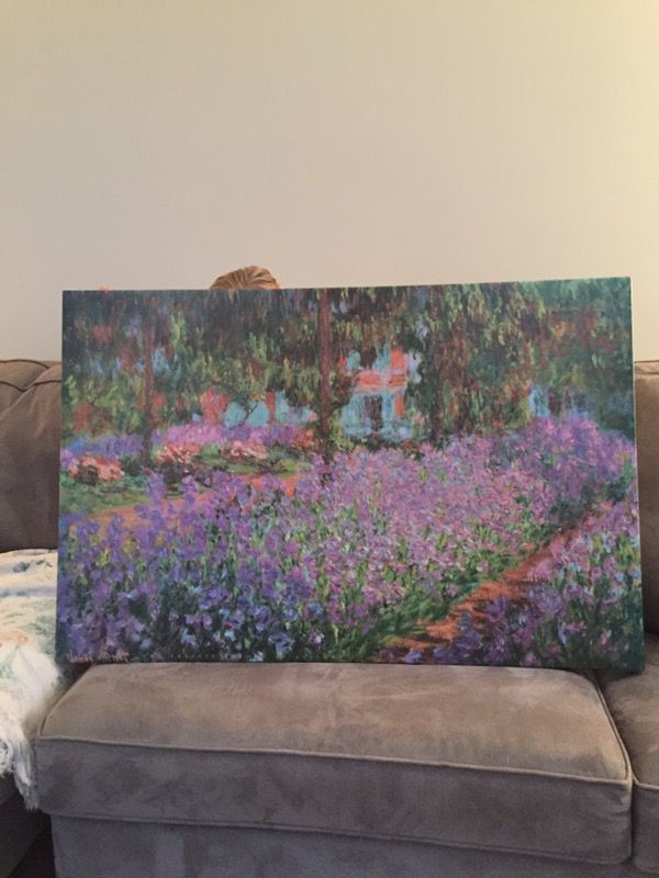 Reproduction Monet's Garden at Giverny canvas wall hanging