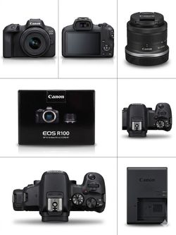 Canon EOS R100 Mirrorless Camera with 18-45mm Lens