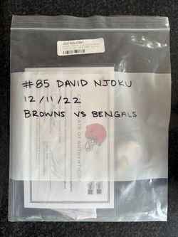 Game Used Gloves David Njoku Cleveland Browns