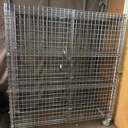 Chrome Cage Shelves, Shelving, Racks  Preowned, in very good condition. Only 2 left. Price is firm. I paid over $800 each.  
