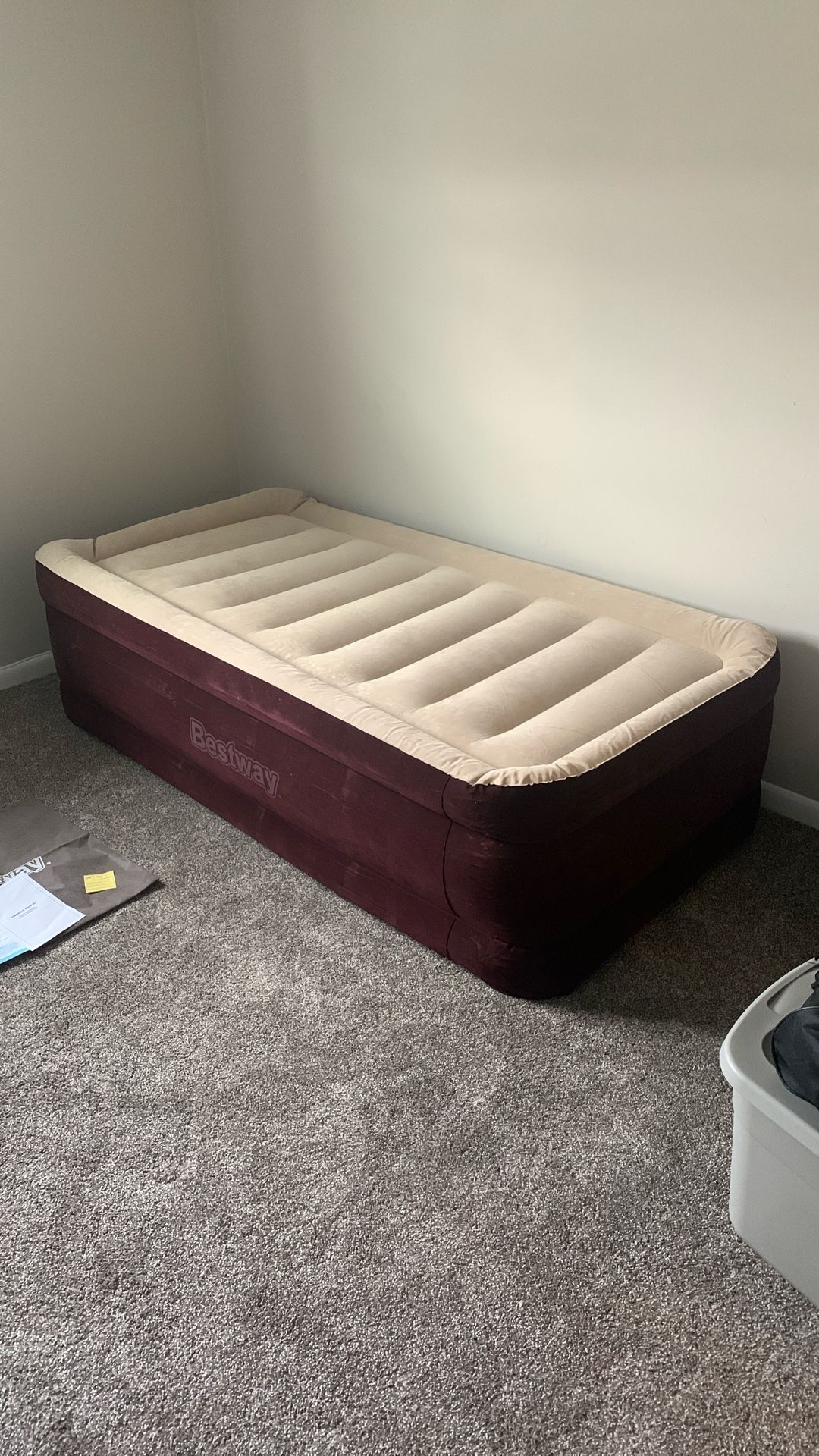 Bestway Twin Air Mattress (20 in. Height) with Carry Bag and Built-in Pump