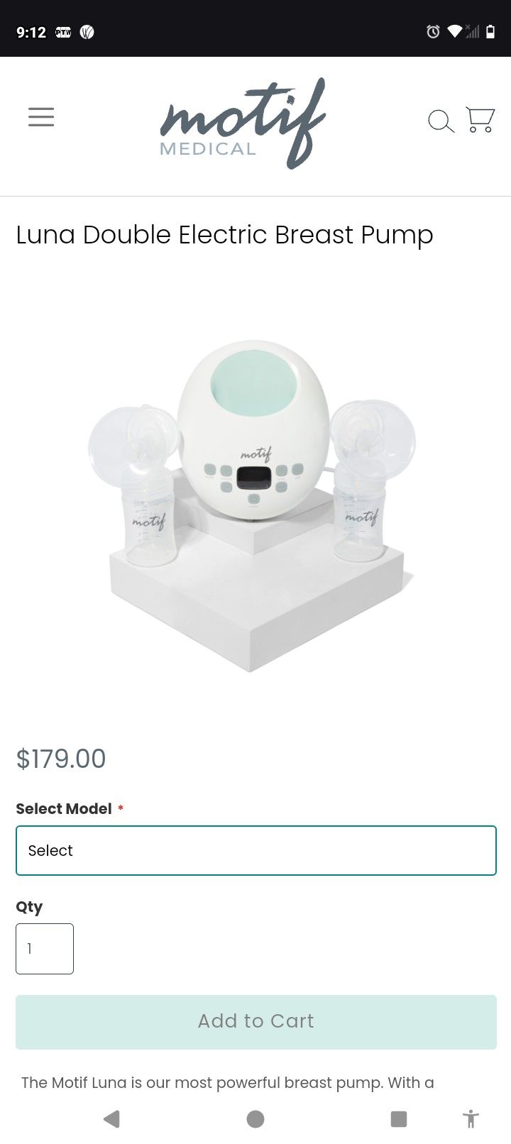 Motif Medical - "Luna" Breastpump