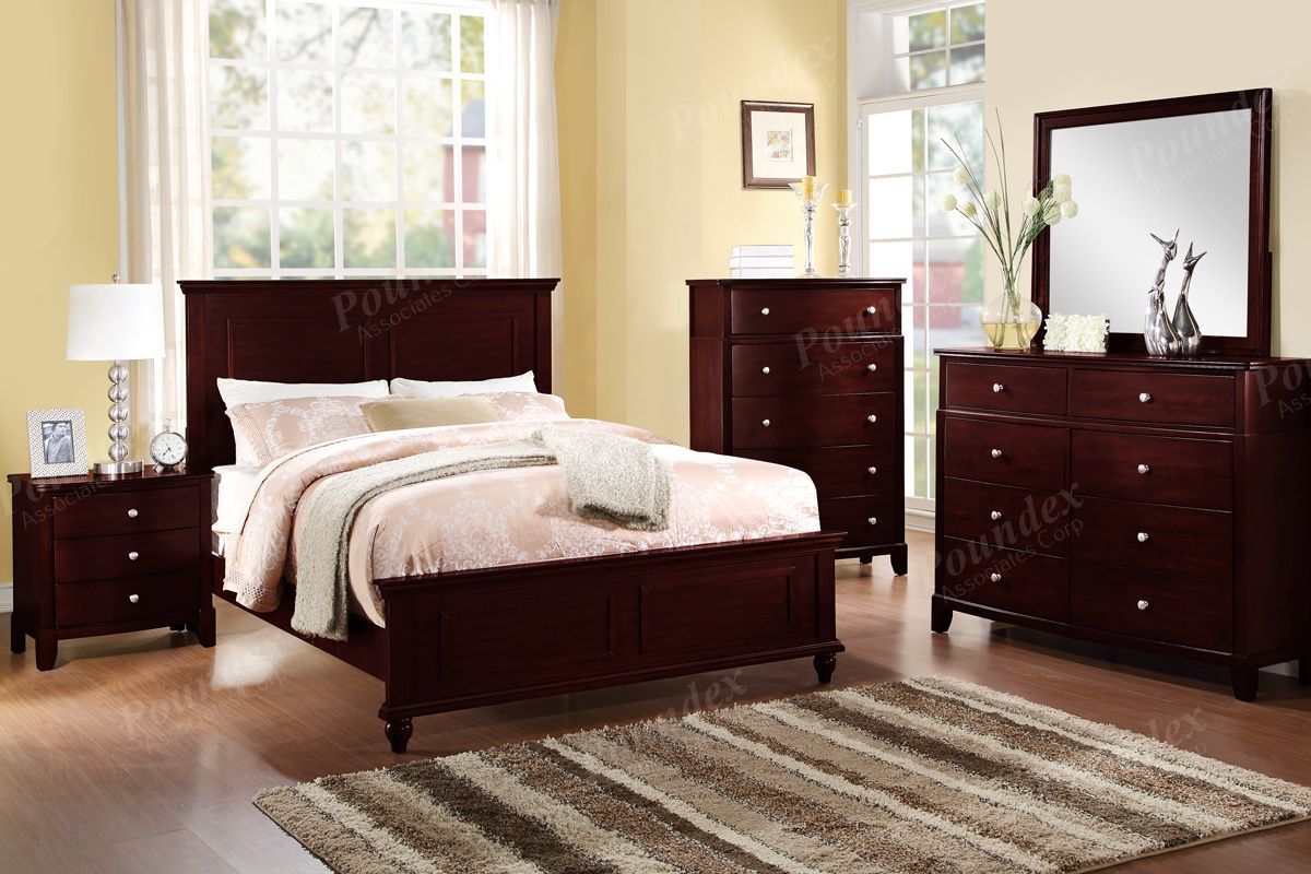 Brand new brown/white/black queen bedframe + dresser + mirror + nightstand 4PCs bedroom set (tall chest is $350 extra)