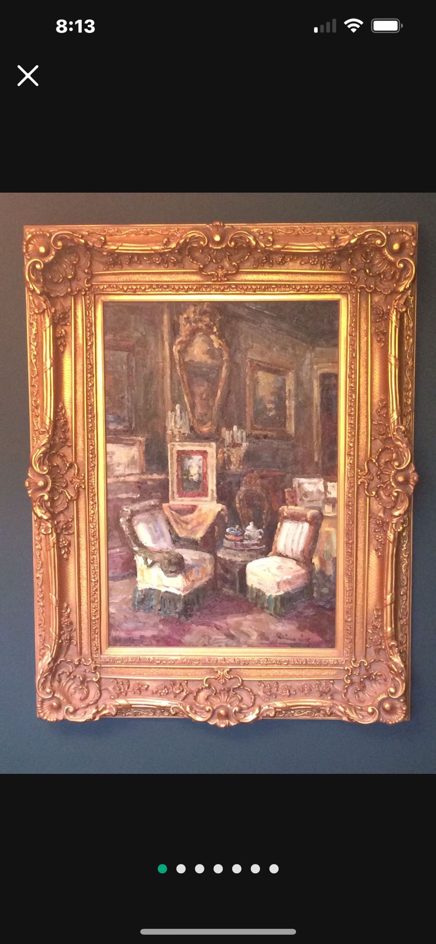 Genuine Oil Painting in Ornate Frame