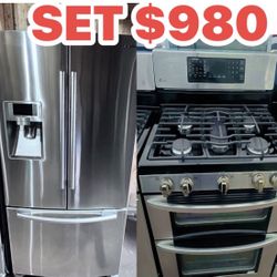 BONITO SET DE REFRIGERADOR SAMSUNG Y ESTUFA EN MUY BUENAS CON DICIONES CON 2 MESES DE GARANTÍA 