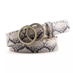 Double Ring Women Belt Fashion Waist Belt PU