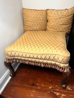 Victorian Style Corner Chair with Tassel Trim