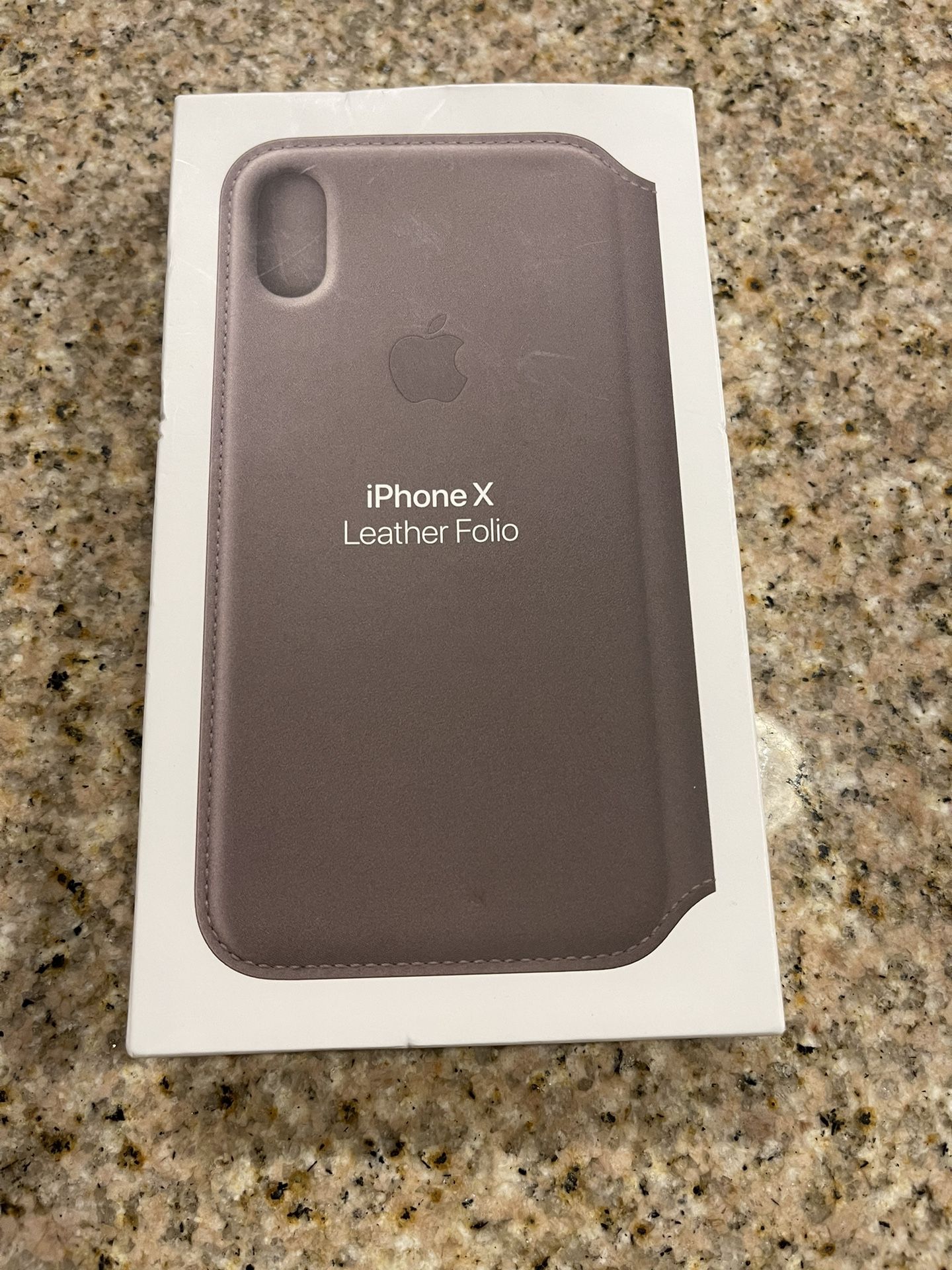 iPhone X Leather Folio Taupe