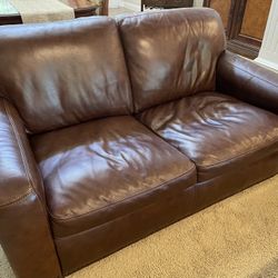 Brown Leather Sofa Loveseat Set
