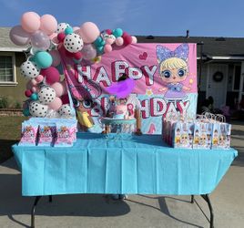 OMG Dolls Birthday Backdrop 7Wx5H Feet