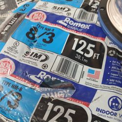 New Romex Wire 8/3 125ft
