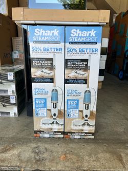 SteamSpot Corded Steam Mop with Steam Blaster for Hard Floors in White