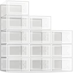 New 12 Clear Stackable Shoe Boxes 