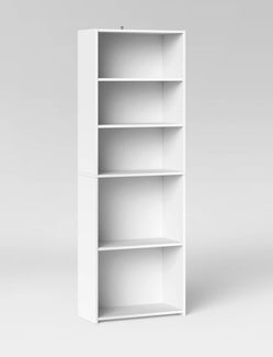 5 Shelf Bookcase White
