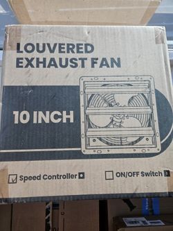 Louvered Exhausted Fan 10 Inch Speed Controller 100-120V