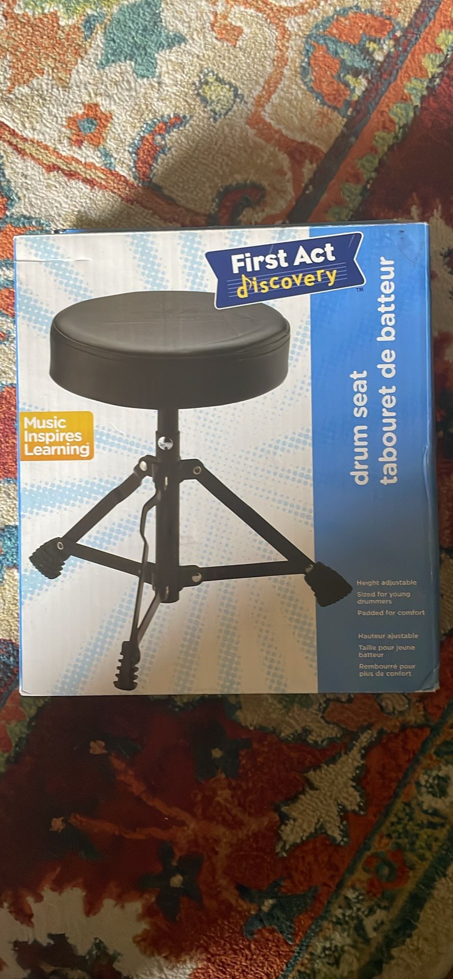 First Act Drum Seat for Young Drummers Black Tripod