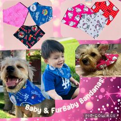 Dodger angels Hello kitty Bandana bibs
