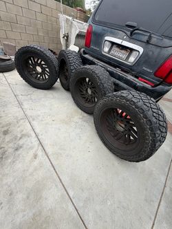 Set of 4 Black Off-Road Wheels and Tires