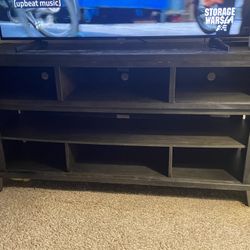 100 In Tv Stand Black With silver Hardware. 