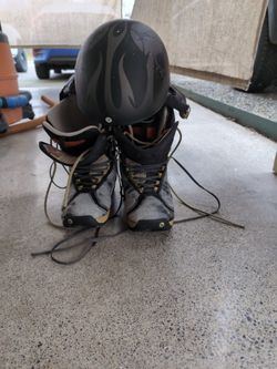 Snowboard Boots And Helmet