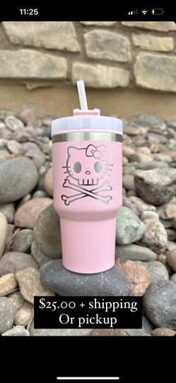 Hello Kitty custom laser engraved tumbler
