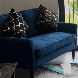 Blue Couch Without Pillows 